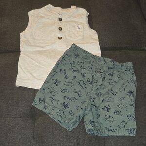 Carter's Cream and Green Kids Matching Set